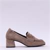 Paul Green Block Heel Elastic Pump - Beige Suede